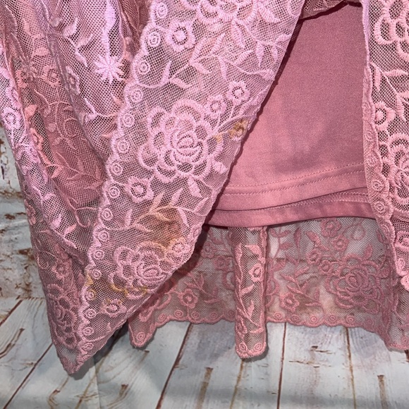 Sundance Dress Womens 8 Lilac Pink Lace overlay Sleeveless Lined Mini teaparty - Picture 8 of 9